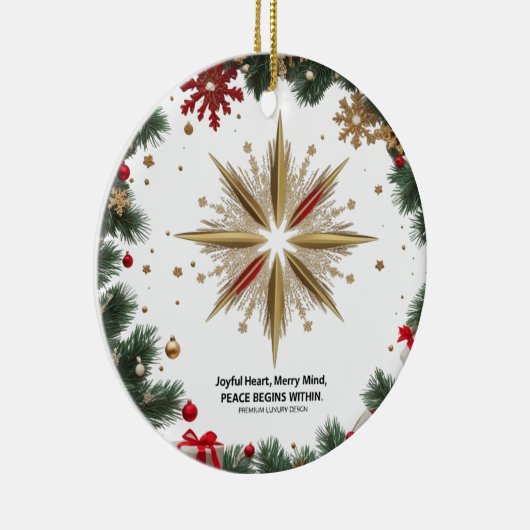 Joyful Merry Mind Ceramic Circle Ornament (Rechts)