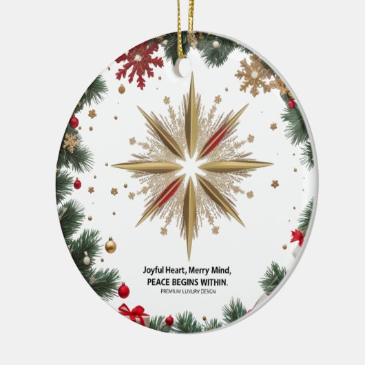 Joyful Merry Mind Ceramic Circle Ornament (Links)