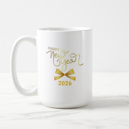 Joyful Minimalist Holiday Gold Text Mug (Gauche)