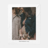 Joyful Modern Handgeschreven de Foto van het Manus Fleece Deken (Voorkant)