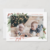 JOYFUL Modern Script Boho Greenery Terracotta Rust Feestdagenkaart (Voorkant)