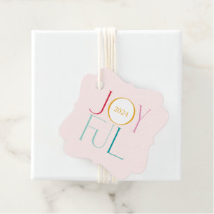 JOYFUL moderne minimale elegante fijne serif kleur Bedankjes Labels