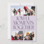 Joyful Moments Together Purple Multi Photo Feestdagenkaart (Voorkant)