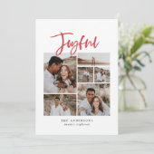 Joyful multi-foto kerstfeest feestdagenkaart (Staand voorkant)