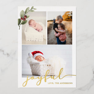 Joyful Multiple Photo Folie Feestdagenkaart