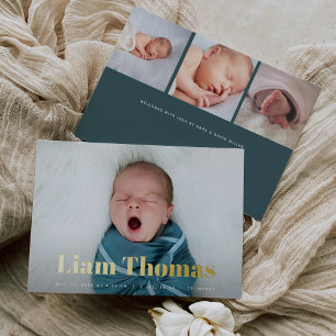 Joyful News Photo Collage Faire-part de naissance