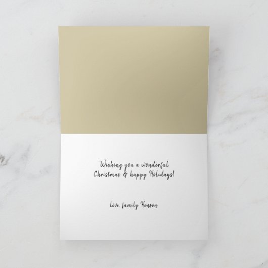 Joyful Olive Green Script Kerstfeestdag Kaart (Binnen)