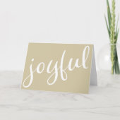 Joyful Olive Green Script Kerstfeestdag Kaart (Voorkant)