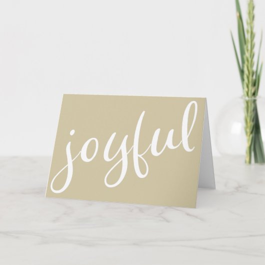 Joyful Olive Green Script Kerstfeestdag Kaart (Voorkant)