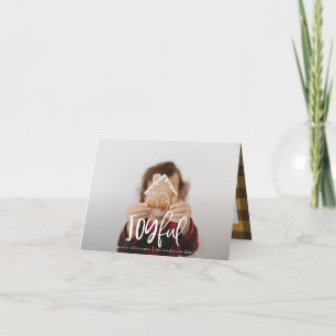 Joyful one foto script tartan family vakantie notitiekaartje