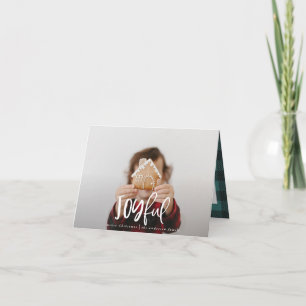 Joyful one foto script tartan family vakantie notitiekaartje