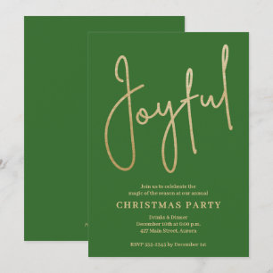 JOYFUL Or Faux Feuille sur Invitations de Fête de