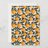Joyful Orange Floral Wedding Invitation Kaart (Achterkant)
