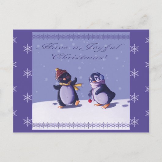 Joyful Penguins briefkaart (Voorkant)