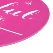 Joyful Personalized Familienaam Modern Chic Pink Snijplank (Hoek)