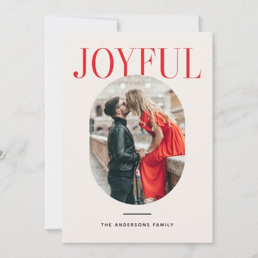 Joyful Photo Christmas | Minimalist New Year Feestdagenkaart (Voorkant)