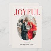 Joyful Photo Christmas | Minimalist New Year Feestdagenkaart (Voorkant / Achterkant)