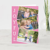 Joyful Pink Enfants Photo mignonne Plier Carte de (Devant)