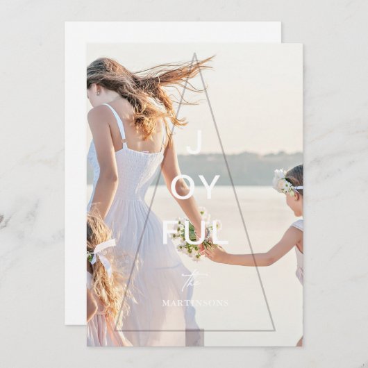 Joyful Pink Tree-bedekking kerst Feestdagenkaart (Voorkant / Achterkant)