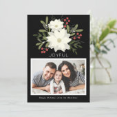 Joyful Poinsettia - carte photo de Noël (Debout devant)
