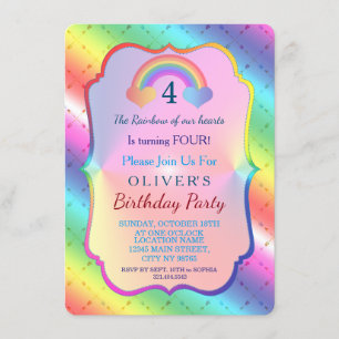 Joyful Rainbow Arrows GARY Invitation d'anniversai
