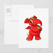 Joyful red Elephante Briefkaart (Voorkant / Achterkant)