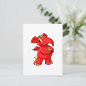 Joyful red Elephante Briefkaart (Staand voorkant)