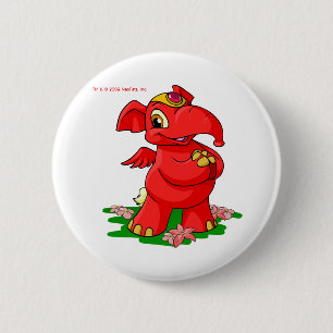 Joyful red Elephante in Shenkuu Ronde Button 5,7 Cm