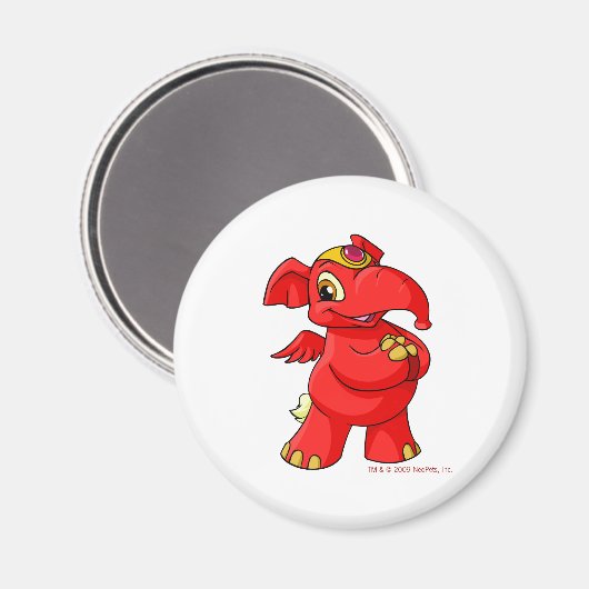 Joyful red Elephante Magneet (Voorkant / Achterkant)