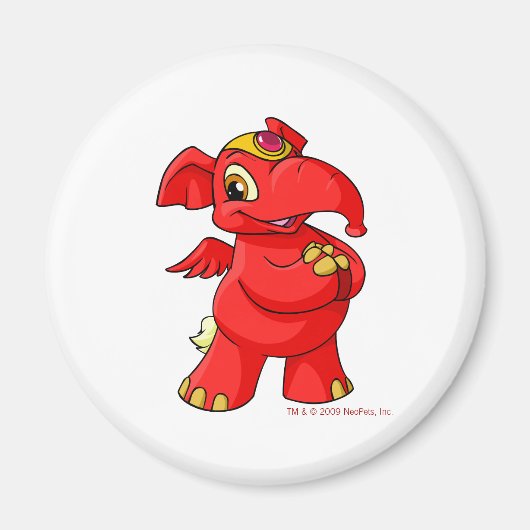Joyful red Elephante Magneet (Voorkant)