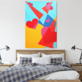 Joyful Red Hearts Abstract Print (Insitu (Slaapkamer))