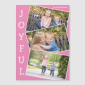 Joyful roze Kinder foto Schattigee kerstmagneet Ka (Voorkant)