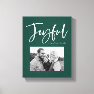Joyful Script   Groen Canvas Afdruk