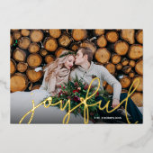 Joyful Script Photo Overlay Folie Feestdagenkaart (Voorkant)