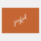 Joyful Script Snowflake Olive Green Holiday Wrappi Inpakpapier Vel (Voorkant)