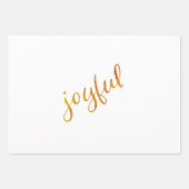 Joyful Script Snowflakes Oranje Holiday Inpakpapier Vel (Voorkant)