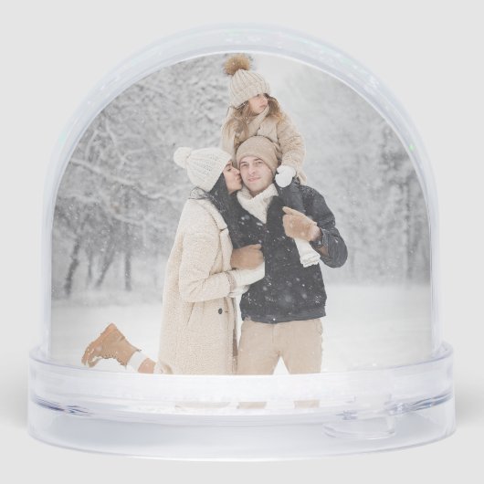 Joyful Script with Snowy Brushstroke Snow Globe Sneeuwbol (Achterkant)