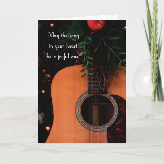 Joyful Song Acoustique Guitare Carte de Noël (Devant)