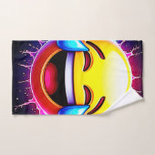 Joyful Splash: Laughing Emoji Art Bad Handdoek (Handdoek)