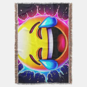 Joyful Splash: Laughing Emoji Art Deken (Voorkant Verticaal)