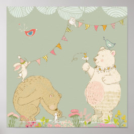 Joyful spring beren poster
