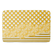 Joyful Stripes Floral Polka Dot Layered Yellow Badmat (Voorkant)