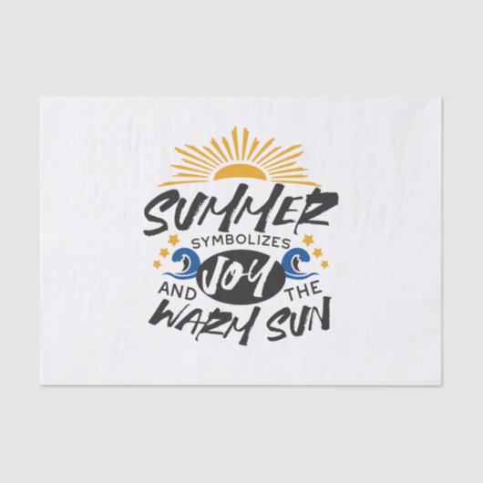 Joyful Summer Bliss - Warme Zon Quote Tissuepapier (Voorkant)