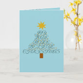 "Joyful Tidings" Carte de voeux de Noël pliée (Fleur jaune)