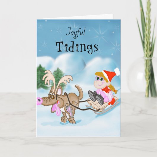 Joyful Tidings-kerstKaart Feestdagen Kaart (Voorkant)
