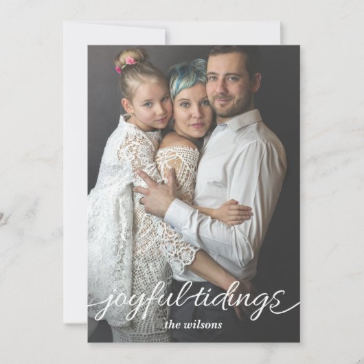 Joyful Tidings Script Photo Carte de vacances pers (Devant)