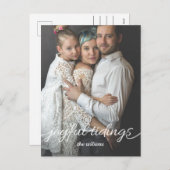 Joyful Tidings Script Photo Carte de vacances pers (Devant / Derrière)