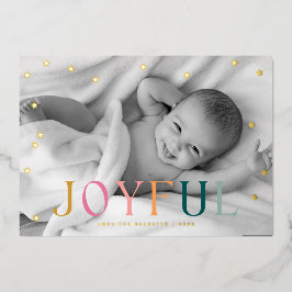 Joyful Tiny Stars kerstfoto Folie Feestdagenkaart