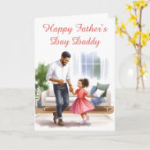 Joyful Twirls: Daddy-Daughter Dance Kaart (Gele Bloem)