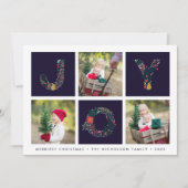 Joyful Type | Drie Fotovakantie-Kaart Feestdagenkaart (Voorkant)